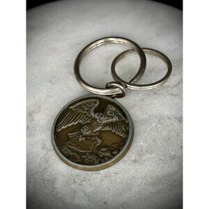 vintage eagle medallion keychain